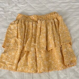 No Boundaries Yellow Floral A-Line Skirt